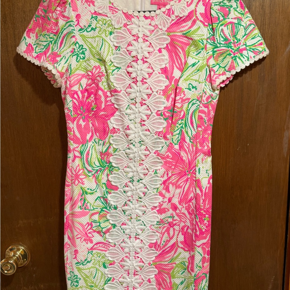 Floral Pink and Green Dress